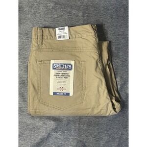 Smith's Workwear Men's Stretch Fleece-Lined Canvas 5 Pocket Pant Sandstone 38x30
